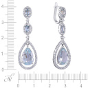 Серьги из белого золота с бриллиантами, топазами