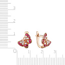 Серьги из серебра с позолотой, фианитом