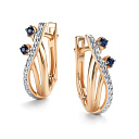 Серьги с английским замком из красного золота с бриллиантами