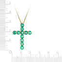 Колье из желтого золота с изумрудами, плетение якорное