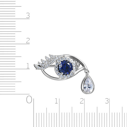 Брошь из серебра с фианитом