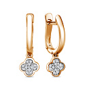 Серьги с английским замком из серебра с фианитами