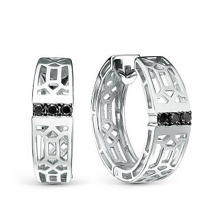 Серьги из белого золота с бриллиантом