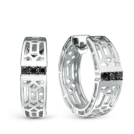 Серьги из белого золота с бриллиантами