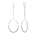 Серьги с английским замком из белого золота с бриллиантами