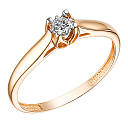 Кольцо из красного золота с бриллиантом