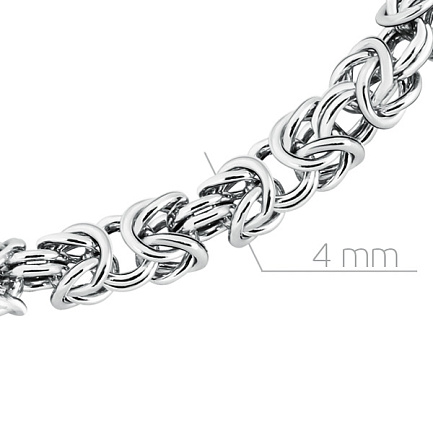 Цепь ручной работы из серебра, плетение византийское