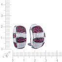 Серьги из белого золота с бриллиантами, рубинами