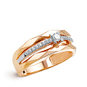 Кольцо из красного золота с бриллиантами