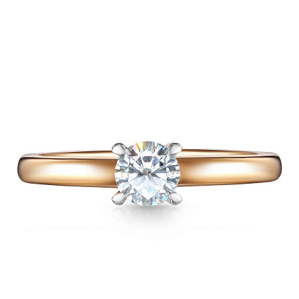 Кольцо из красного золота с фианитом