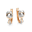 Серьги с английским замком из красного золота с бриллиантами