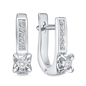 Серьги из белого золота с бриллиантами