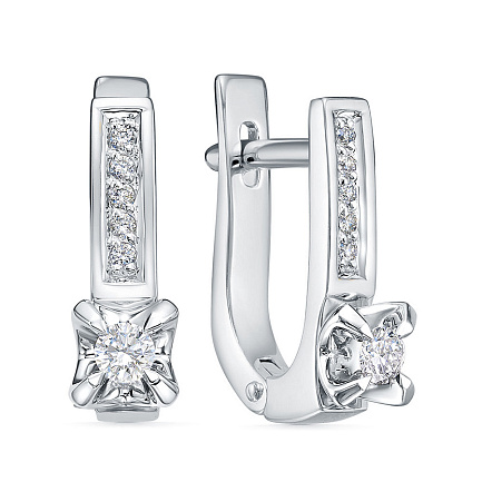 Серьги из белого золота с бриллиантами