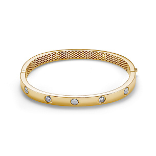 Браслет декоративный из желтого золота с бриллиантом