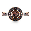 Кольцо из красного золота с раухтопазом, фианитом