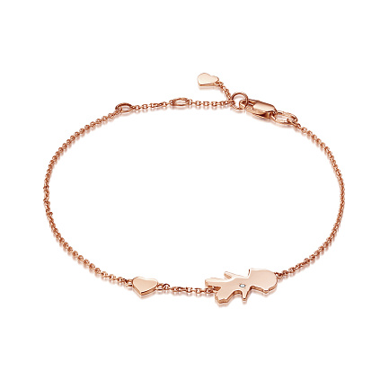 Браслет из красного золота с бриллиантом