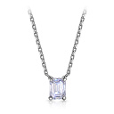 Колье из белого золота с бриллиантом, плетение якорное