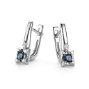 Серьги с английским замком из белого золота с бриллиантами