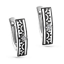 Серьги с английским замком из белого золота с бриллиантами