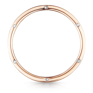 Кольцо обручальное из красного золота с бриллиантом