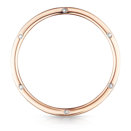 Кольцо обручальное из красного золота с бриллиантами