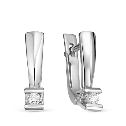 Серьги из белого золота с бриллиантами