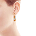 Серьги из красного золота с фианитом