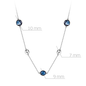 Колье из желтого золота с топазами, плетение якорное