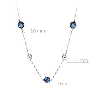 Колье из желтого золота с топазом, плетение якорное