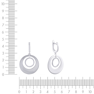 Серьги с английским замком из серебра с фианитом