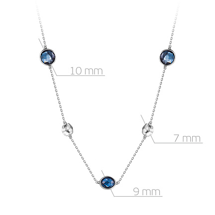 Колье из желтого золота с топазами, плетение якорное