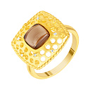 Кольцо из серебра с раухтопазом, фианитом