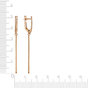 Серьги с английским замком из красного золота