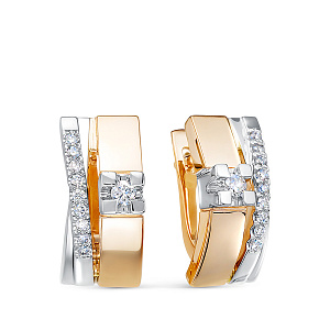 Серьги из красного золота с бриллиантами