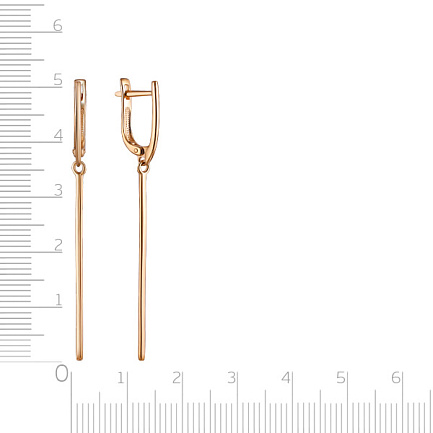 Серьги с английским замком из красного золота