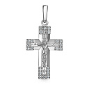 Крест из белого золота с бриллиантами