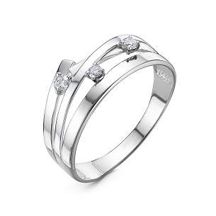 Кольцо из белого золота с бриллиантом