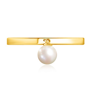 Кольцо из желтого золота с жемчугом