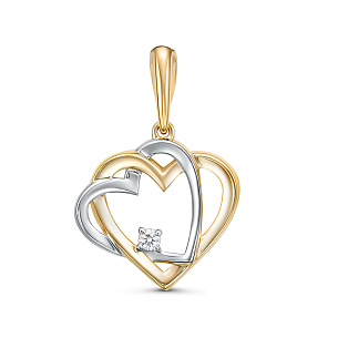 Подвеска из желтого золота с бриллиантом