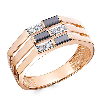 Кольцо из красного золота с бриллиантами