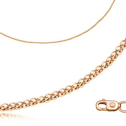 Цепь автомат из серебра, плетение колос