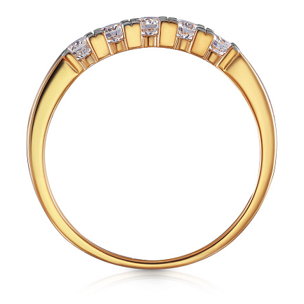 Кольцо из красного золота с бриллиантами