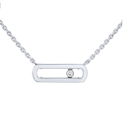 Колье из белого золота с бриллиантом