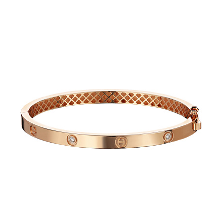 Браслет из красного золота с фианитами