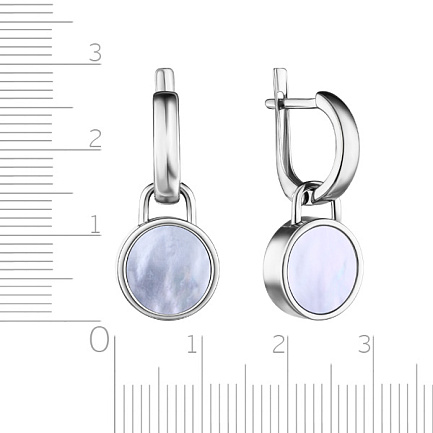 Серьги с английским замком из серебра с агатом