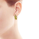 Серьги с английским замком из красного золота с фианитом