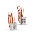 Серьги с английским замком из красного золота с бриллиантами