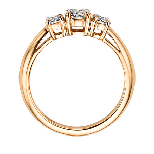 Кольцо из красного золота с бриллиантами