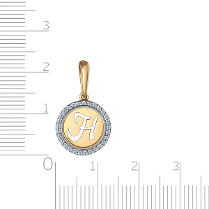 Подвеска из красного золота с фианитом