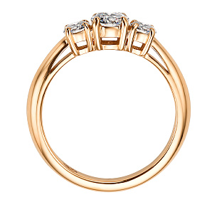 Кольцо из красного золота с бриллиантом